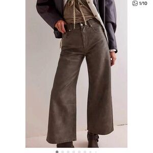 NWT we the free Misha Barrel pant brown coated sz 27